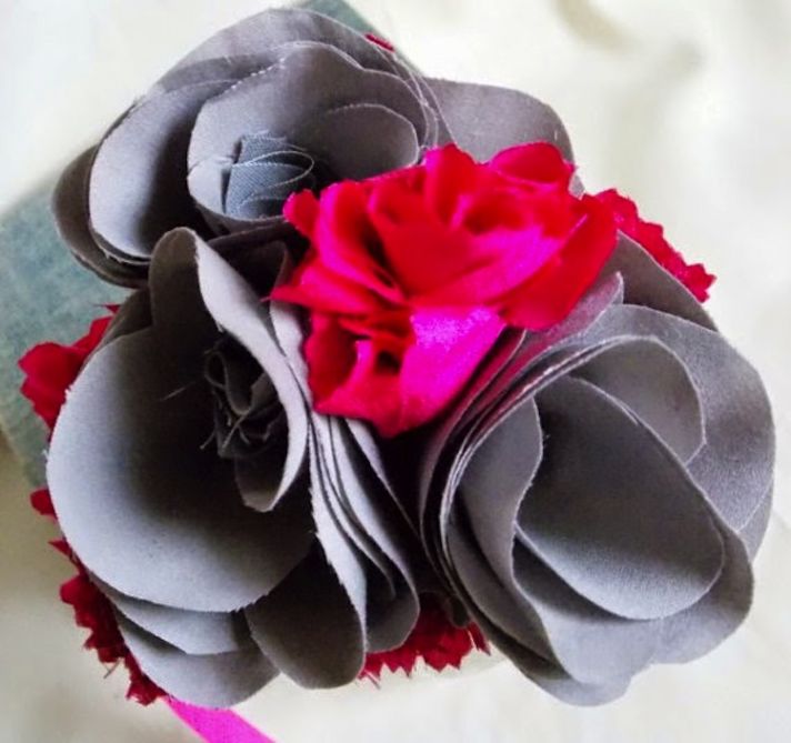Grey Fabic Bouquet