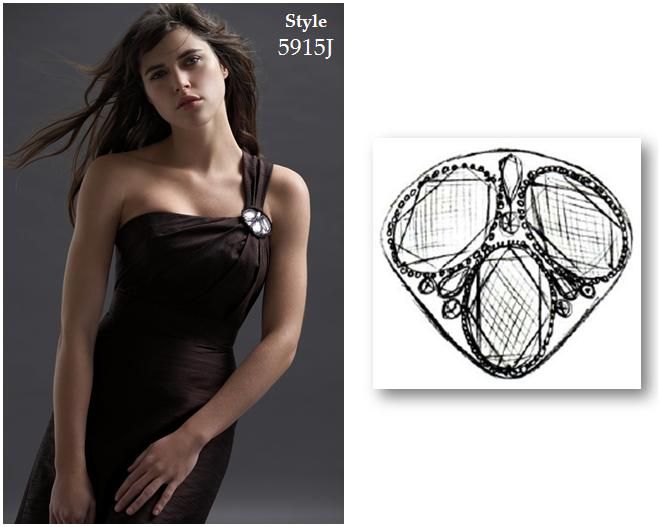 Beautiful rhinestone, topaz, rounded brooch, perfect for your bridesmaids