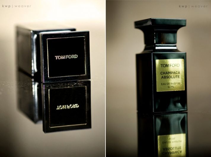 Artistic wedding detail shot- Tom Ford eau de parfum is bride’s signature scent