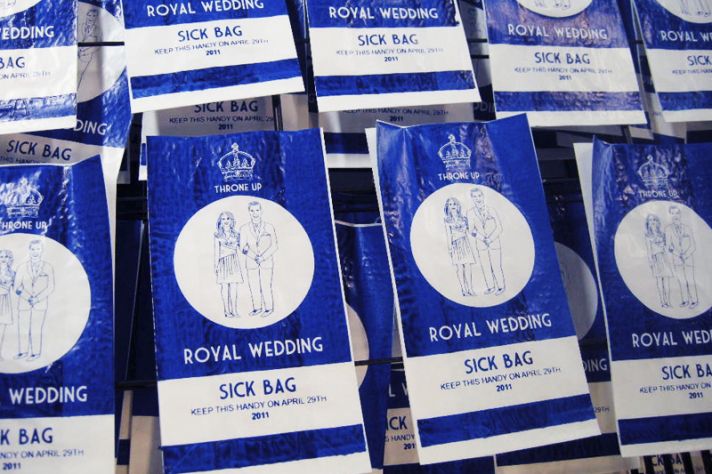 Adorable royal wedding barf bags for those sick of hearing about the royal wedding