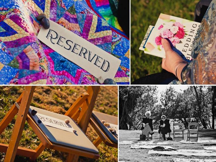 Public park serves as wedding venue, reserved blankets for wedding guests