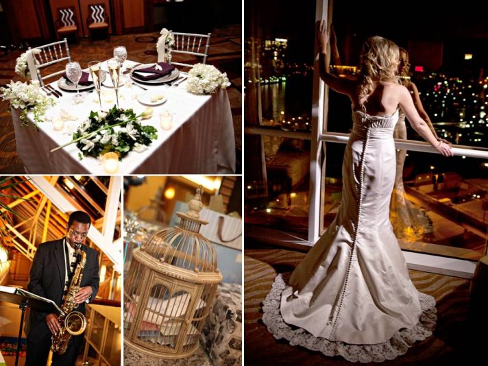 Baltimore bride shows off back of ivory mermaid wedding dress