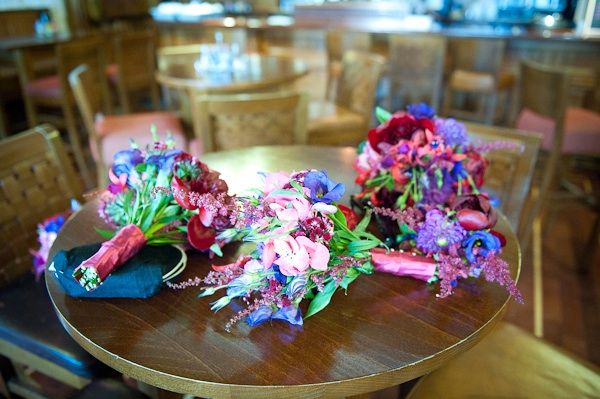 Vibrant wedding flowers and bridal bouquet locally grown