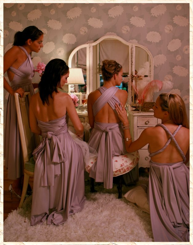 Dusty lilac convertible bridesmaids dresses, wrap 20 different ways!