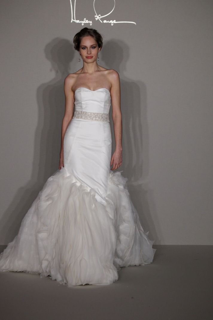 Hayley Paige 2012 wedding dress- drop-waist mermaid with beaded bridal belt