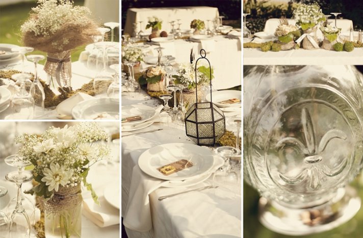 rustic chic wedding decor mason jar centerpieces