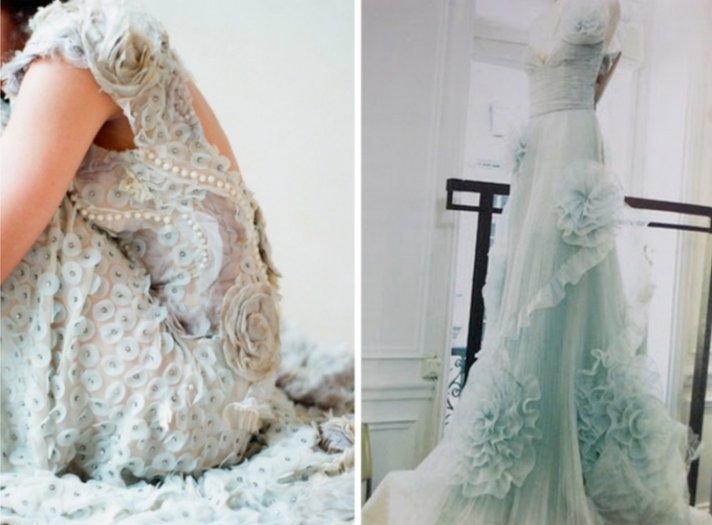 pale blue wedding dresses romantic bridal style 2012 trends