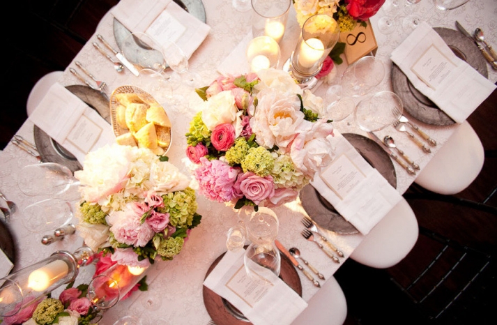romantic wedding reception table centerpieces candles