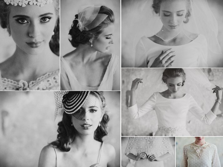 romantic black white wedding photos vintage inspired bridal accessories