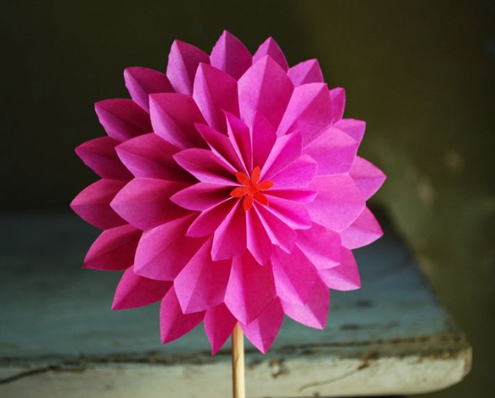 pink wedding flowers paper dahlias