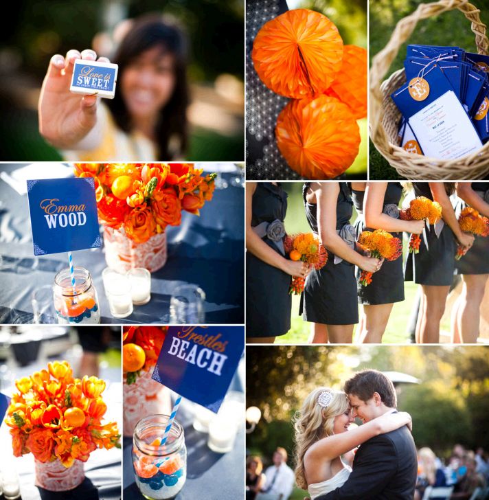 march madness wedding ideas orange blue wedding reception decor