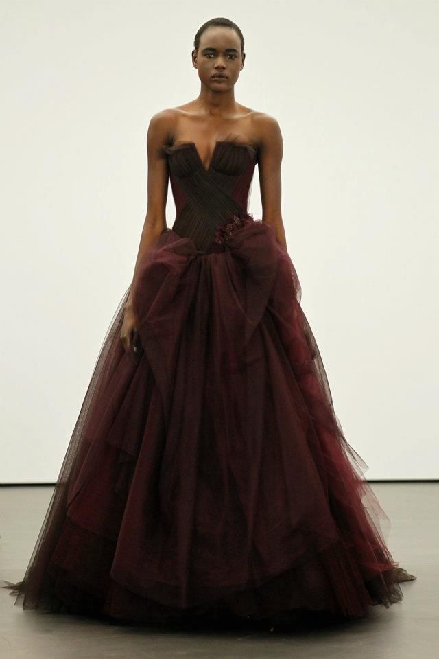 Spring 2012 wedding dresses Vera Wang bridal gown non white dresses red 7