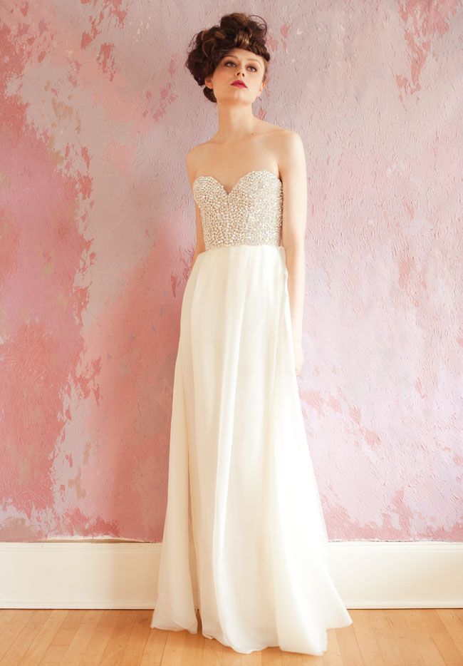 beaded corset 2013 wedding dress Sarah Seven bridal gown