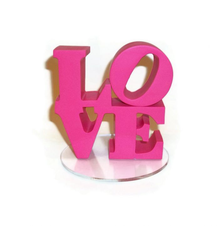 hot pink wedding cake topper LOVE themed weddings