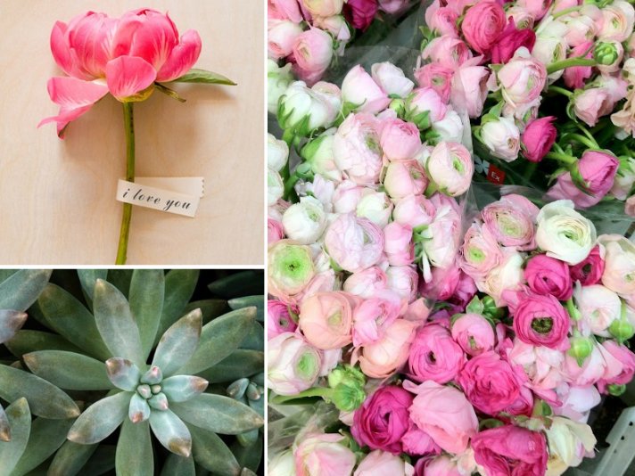 wedding flower inspiration peonies ranunculus succulents