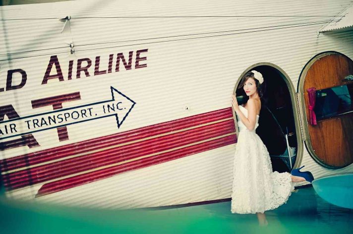 retro tea length wedding dress 2