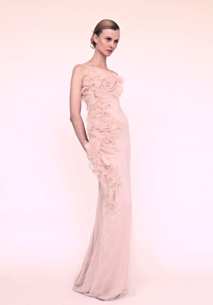 marchesa wedding dress for romantic brides blush pink column