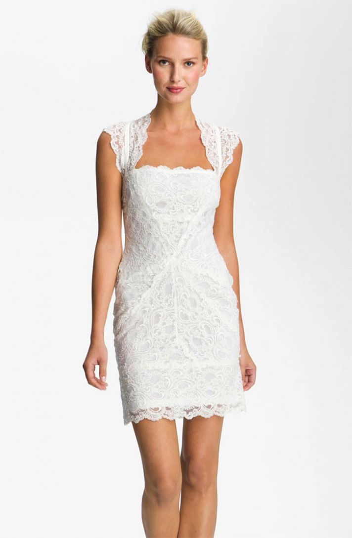 lace little white wedding dresses for the wedding reception LWDs Nicole Miller