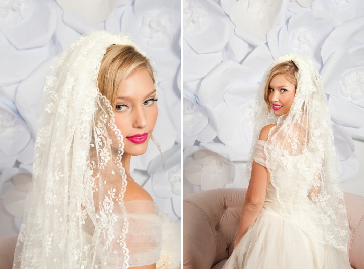 romantic bridal accessories wedding veils mantilla style 1