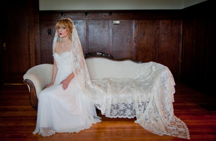 mantilla bridal veil romantic wedding hair accessories lace