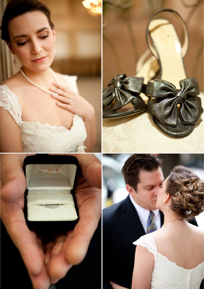 elegant real wedding inspiration for Virginia brides sparkly wedding shoes lace bridal gown