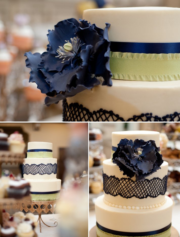 Scrabble themed wedding Virginia wedding reception elegant cake navy sage