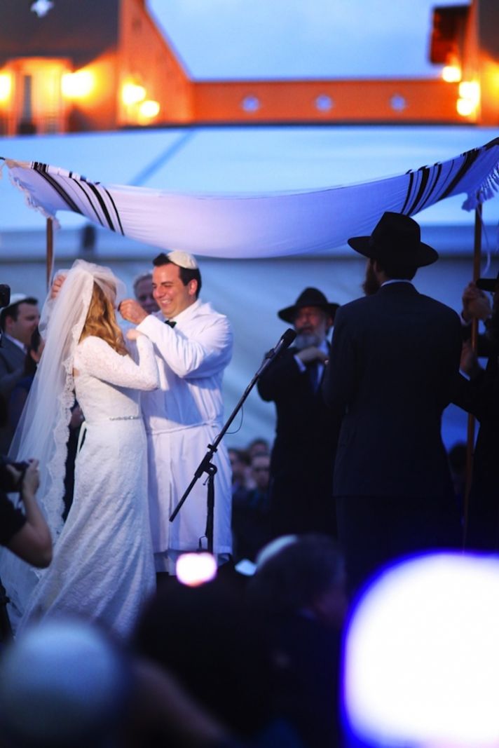 outdoor Jewish wedding ceremony chuppah