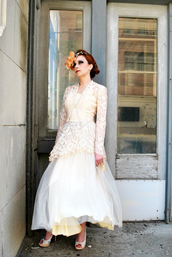 vintage wedding dress bridal gown inspiration from Etsy 1920s ivory beige