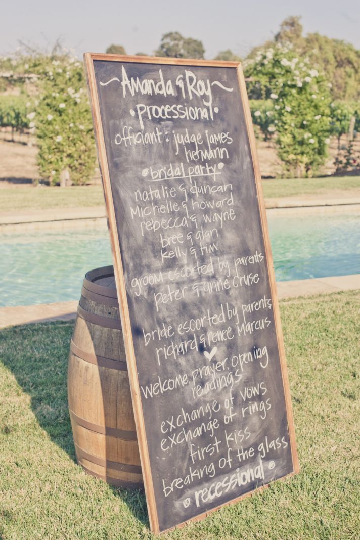 elegant real weddings lavender peach wedding colors chalkboard program