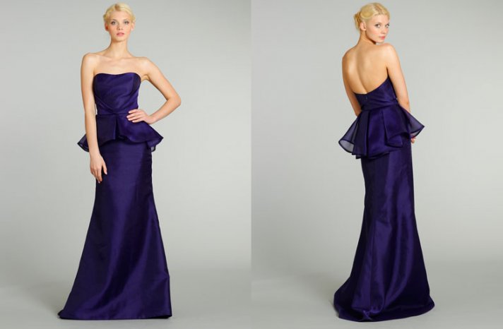 bridesmaids dresses for stylish bridal parties Noir by Lazaro from JLM Couture midnight blue long