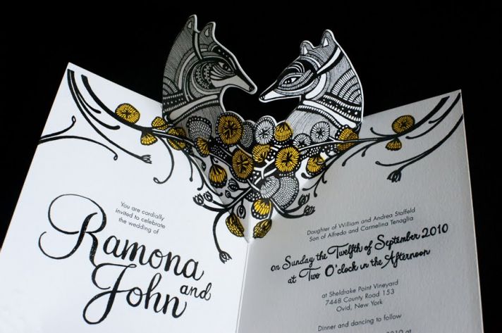 gorgeous pop up wedding invitations elegant black white gold
