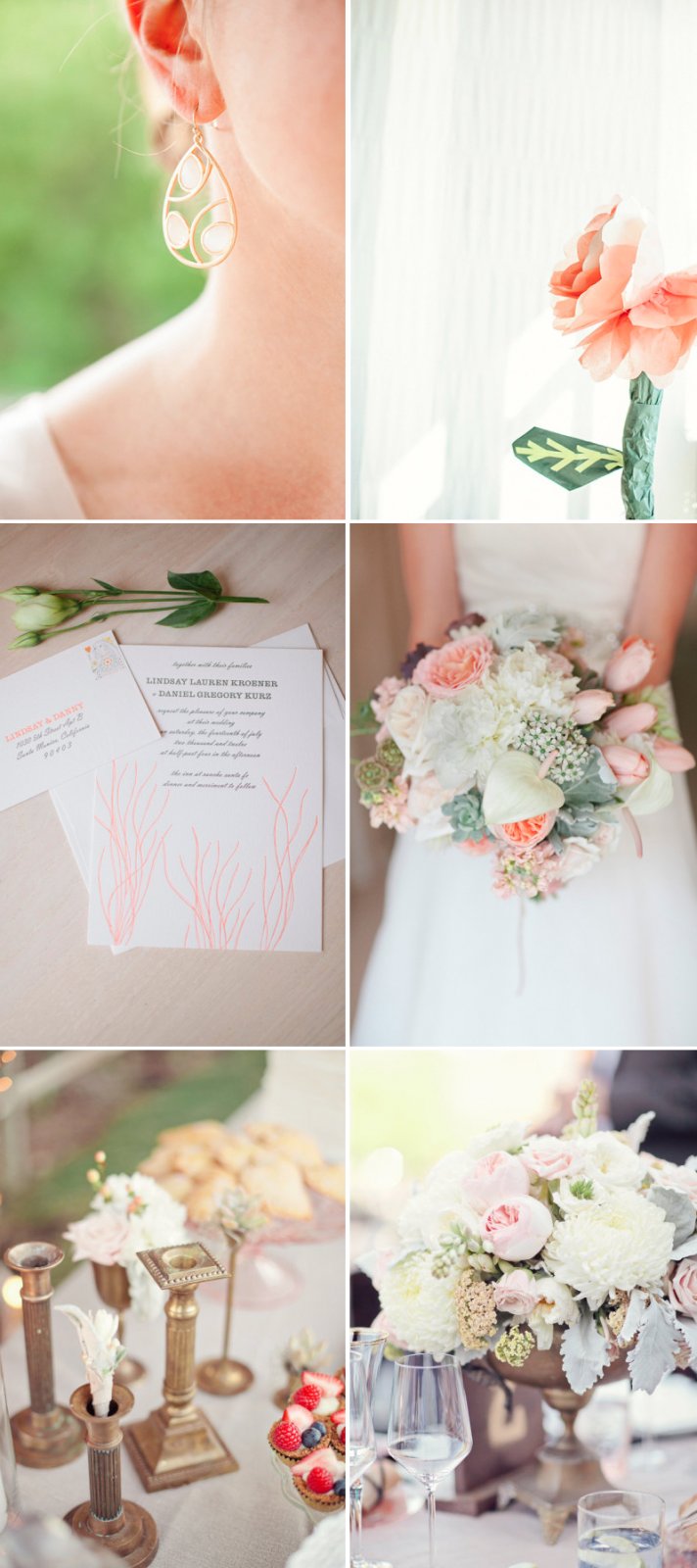 Peach Cream Gold Wedding Colors Romantic Wedding ideas 2