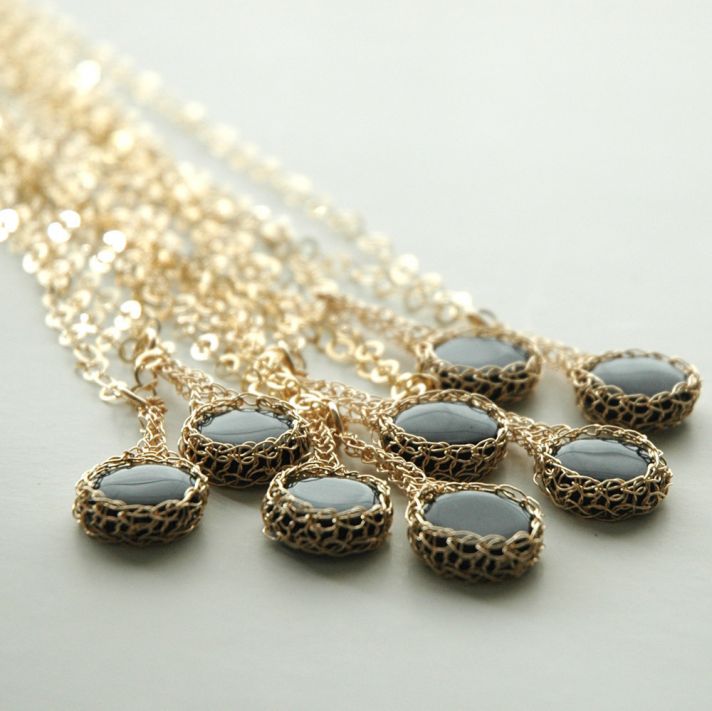 Black and Gold Bridesmaid Jewelry
