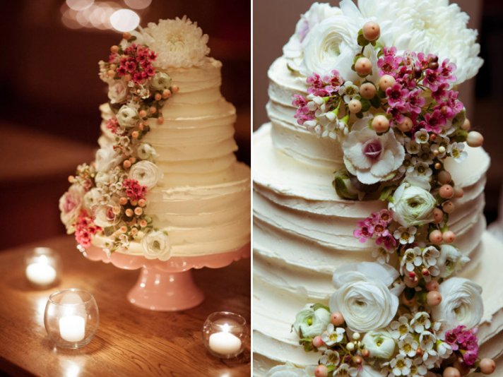 Romantic Wedding Cake Rose Gold Florals