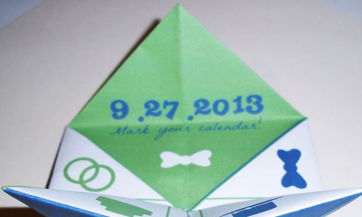 Cootie Catcher Wedding Save the Date