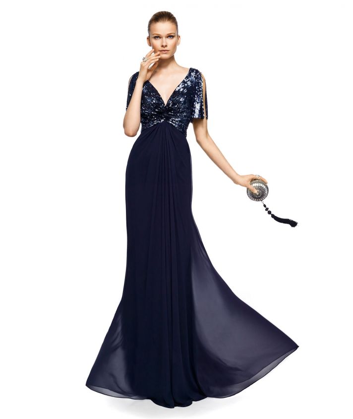 Deep navy evening gown for mothers of the bride