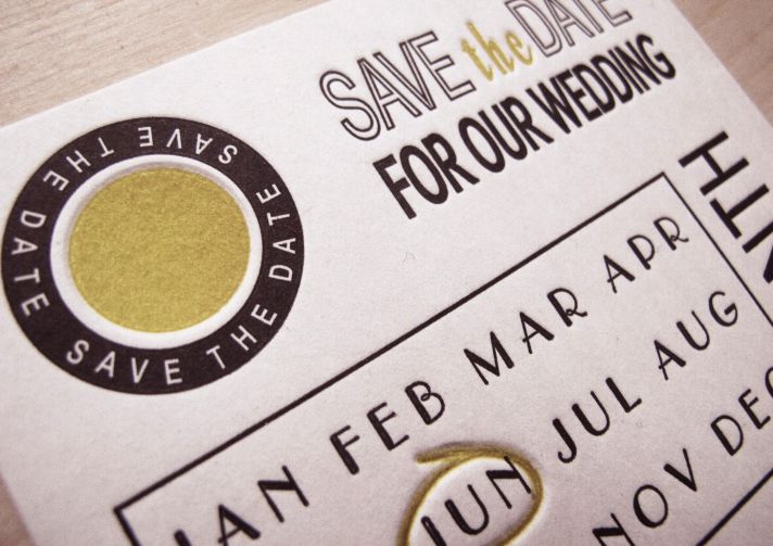 Scratch off inspired wedding save the date