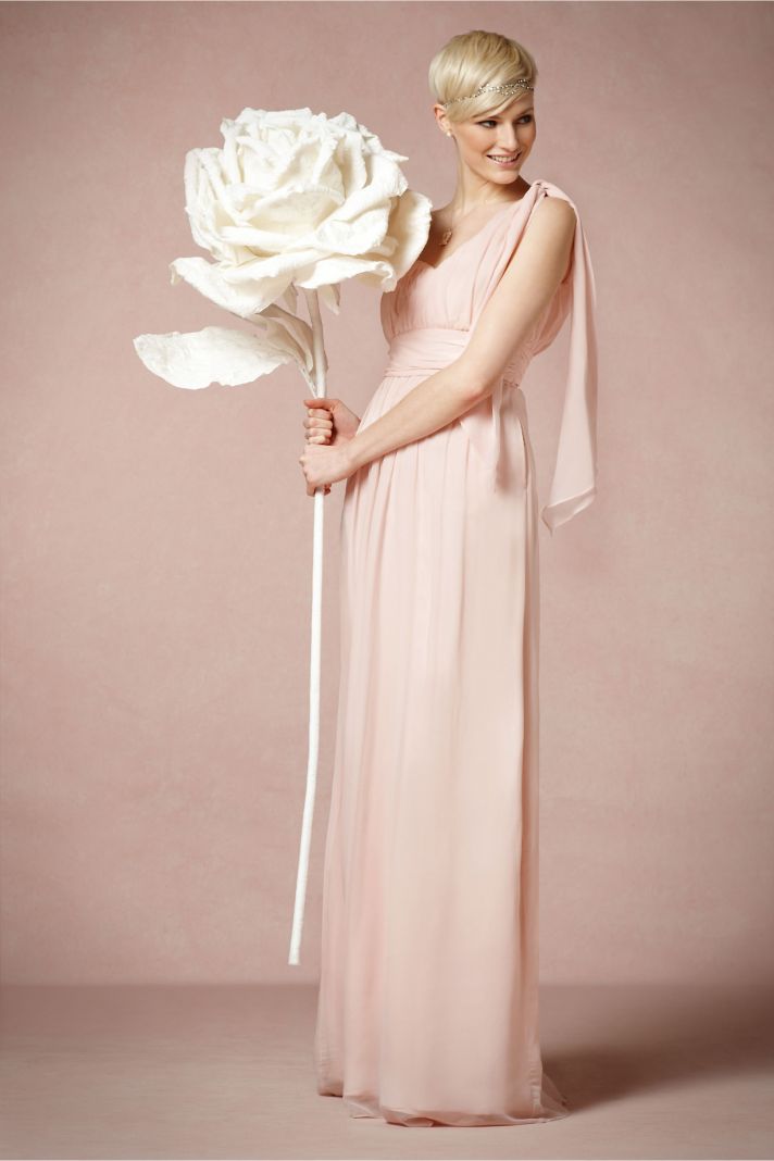 Sweetheart neckline long bridesmaid dress by BHLDN