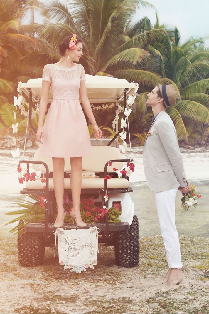 Sweetheart neckline long bridesmaid dress by BHLDN