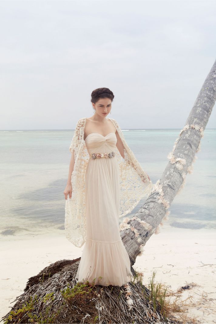 Sweetheart neckline long bridesmaid dress by BHLDN