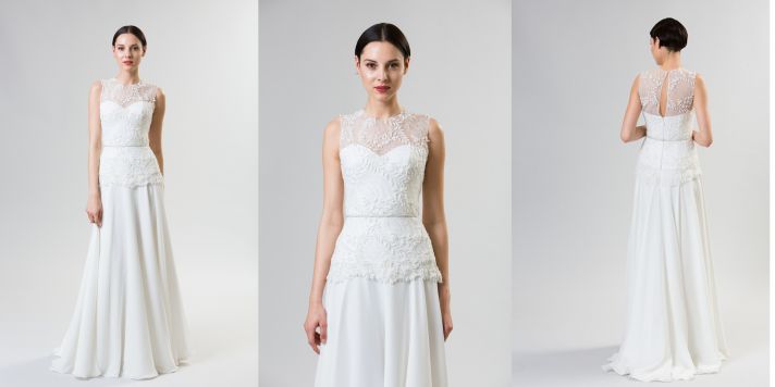 classic and modern junko yoshioka summer spring 2014 wedding dress macaroon