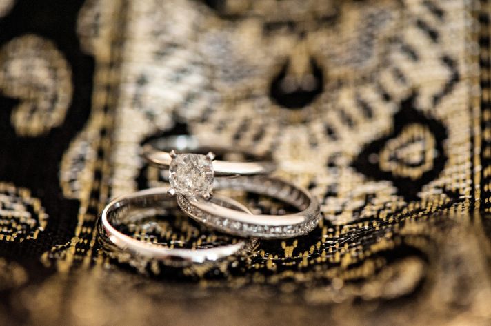 Classic engagement ring with wedding bands photo for Florida bride and groom