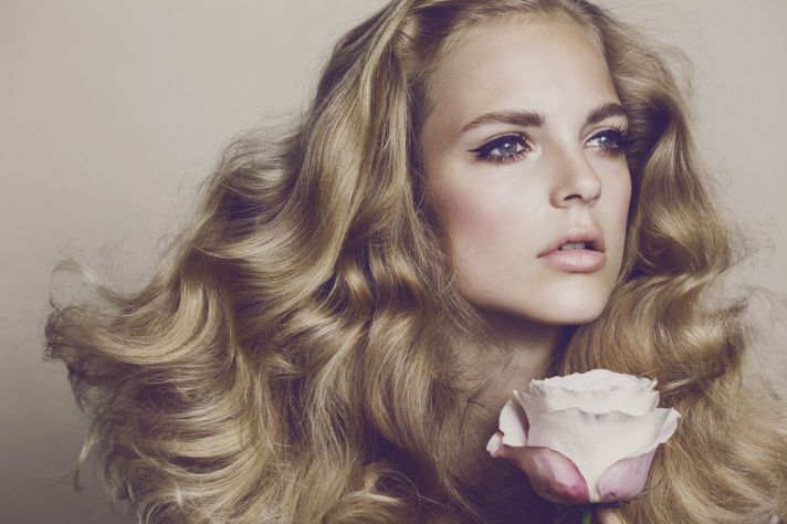 high fashion wedding hair and makeup 60s romance