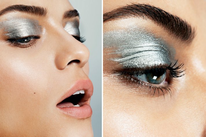 wedding makeup with long lashes and red orange lips