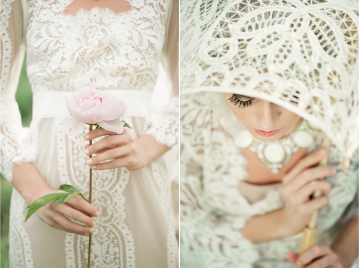 Romantic Crocheted bride wedding day style