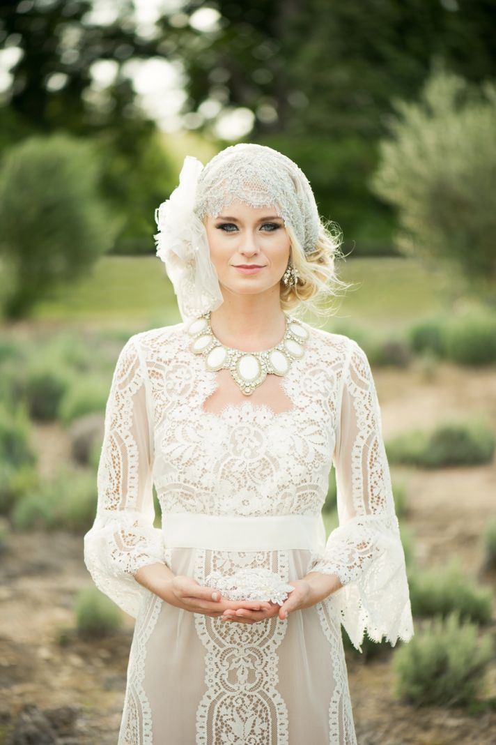 Romantic Crocheted bride wedding day style