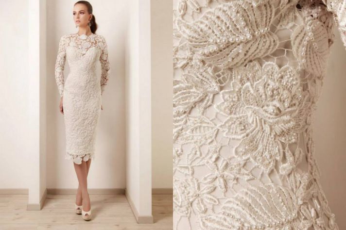 lace up back crochet wedding dress