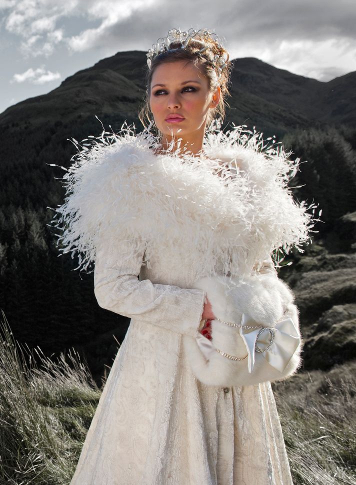 cropped feather stole wedding dress cover up