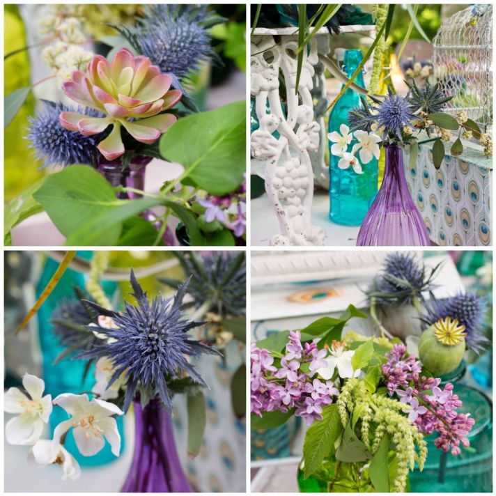 Purple and succulent flower decor