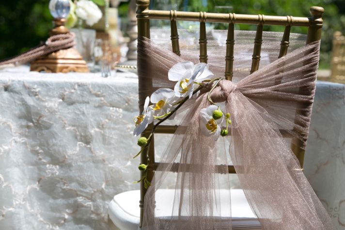 Winery wedding chair wrap inspiration